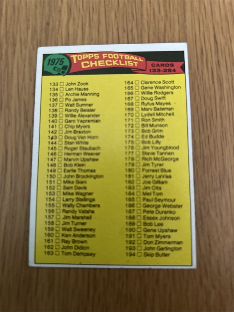 1975 Topps – Checklist #251
