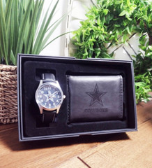 Dallas Cowboys – NFL – Black Watch & Wallet Gift Set – Free Shipping