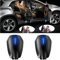 Customized Car Door Projector Lights Black Rechargeable Wireless 2Pcs