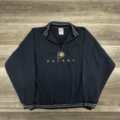 Vintage Indiana Pacers Sweatshirt Mens XL Blue NBA Basketball Fleece 1/4 Zip 90s