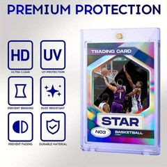 1-5 PCS 35pt Magnetic Card Holder for Cards, One Touch Hard Plastic Thick Cases