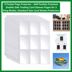 Top-Loading 9 Pocket Card Sheets – 648 Pocket Capacity for Organized Protection