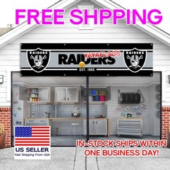 Oakland Raiders 2×8 Foot American Flag Banner New Las Vegas FREE Shipping