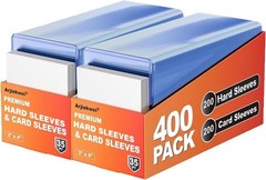 400 Card Sleeves Hard Plastic, 3″X4″ Baseball Cards Protectors Plastic, Card…