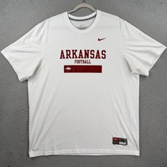 Arkansas Razorbacks Shirt Mens XL White NCAA Football Nike Dri Fit Tee