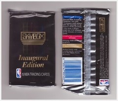 1990-91 SkyBox Basketball Inaugural Edition pack (15 NBA trading cards per pack)