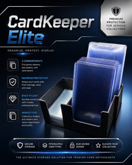 CardKeeper Elite TCG Organizer 3-in-1 Penny Sleeve Toploader Card-Saver