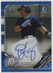 2019 Payton Henry Bowman Chrome 1st Blue Refractor Auto /150 #CPA-PH (J347)