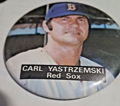 Vintage Boston Red Sox Carl Yastrezmski Button Pin 3.5in Good condition 1968
