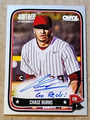 2024 Onyx Vintage Chase Burns On-Card Auto Inscribed «Go Reds!» 5/10 SSP RC Reds