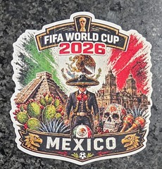 2026 FIFA World Cup Mexico Decal / Sticker Water Resistant Uv Laminated