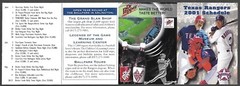 2001 TEXAS RANGERS Dr Pepper Regular Season POCKET SCHEDULE NM
