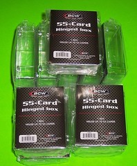 10 – 55 CARD HINGED CLEAR BOX BY BCW, FOR STANDARD SPORTS/ TRADING CARDS 1-HB55