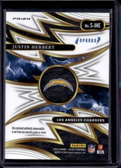 2024 Panini Select Justin Herbert Sparks Black Laundry NFL Shield 1/1 Chargers
