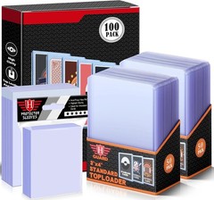 Trading Card Sleeves Hard Plastic Clear Case Holder 300 Baseball Cards Topload!!