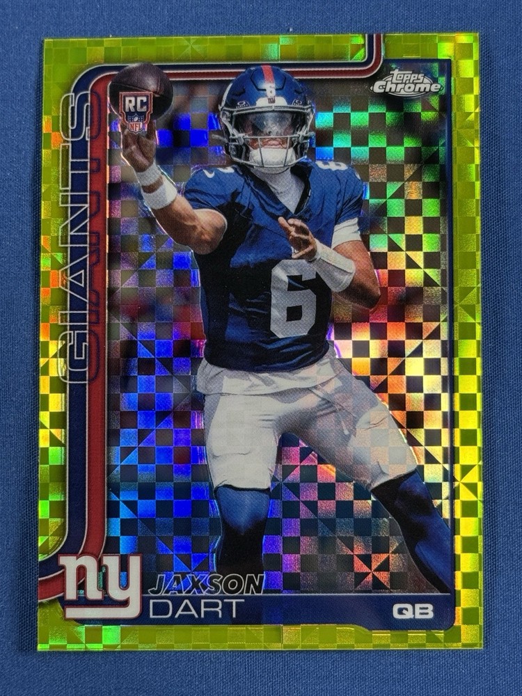 2025 Topps Chrome Lime Green X-Fractor Rookie of Jaxson Dart RC #306 B23