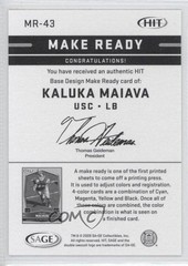 2009 SAGE Hit Make Ready Yellow 33/50 Kaluka Maiava #MR-43 Rookie RC 0b5