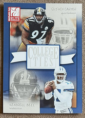 2002 Donruss Elite College Ties /1600 Quincy Carter/Kendrell Bell #CT-14 Insert