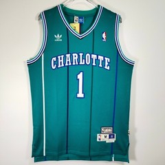 Muggsy Bogues #1 Jersey, Embroidered, Blue, S/M/L/XL/2XL