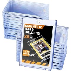 40 Pack Magnetic Trading Sports Card Holders 35pt One-Touch Hard UV Protection