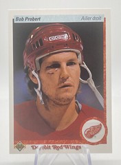 1990-91 Upper Deck French BOB PROBERT Red Wings «Bloody Stitched Eye» #448 🏒🔥