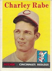 1958 TOPPS – #376 CHARLEY RABE (REDS)!! GREAT CARD!!