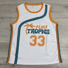Flint Tropics Basketball Jersey Jackie Moon White Orange One Size Movie