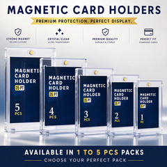 1-5 PCS 35pt Magnetic Card Holder for Cards, One Touch Hard Plastic Thick Cases