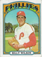 1972 TOPPS – #587 BILLY WILSON (PHILLIES)!! TOUGH SEMI-HIGH NUMBER! GREAT CARD!!