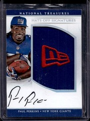 Paul Perkins 2016 National Treasures #26 Hats Off New Era Rookie Patch Auto #1/3
