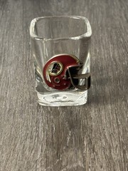 Washington Redskins Square Shot Glass 2 oz. Metal Logo NFL Football