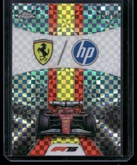 2025 Topps Chrome Formula 1 #175 Scuderia Ferrari logo, Aqua Checker Flag /199