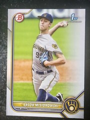 2022 Bowman 1st rookie Jacob Misiorowski #132 Brewers MLB Baseball RC card