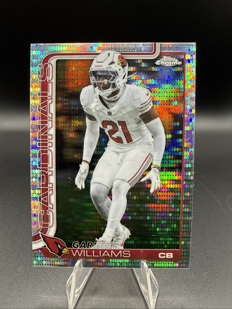 Garrett Williams #6, Pulsar Refractor Cardinals – 2025 Topps Chrome Football