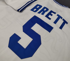 VINTAGE George Brett #5 Royals Throwback White Sewn Stitched Jersey.