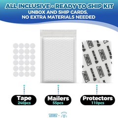 Ding Defend Card Shipping Kit Envelope Bubble Mailers – 110 4’’ x 6’’ Protectors