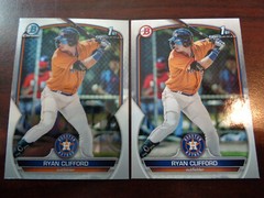 2023 Bowman Chrome & Paper Ryan Clifford #BCP-10 1st Year RC Lot of 2-ASTROS