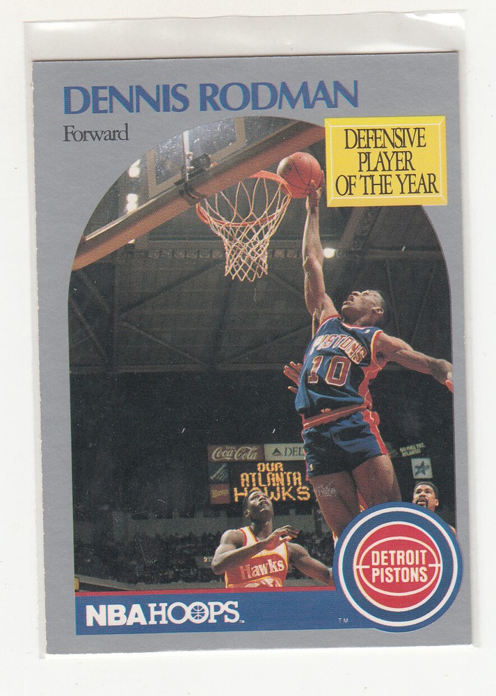 DENNIS RODMAN 1990-91 NBA Hoops DPOY #109 Detroit Pistons Chicago Bulls Mint