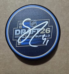 Ivar Stenberg 2026 NHL Draft Sweden Autographed Puck COA
