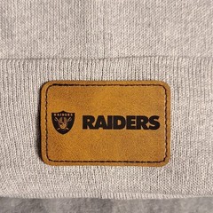 Raiders Leather Rectangle Patch NFL (Patch Only)