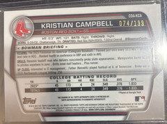 2023 Bowman Draft – Kristian Campbell 1st auto #CDA-KCA Aqua Lava /199 READ!