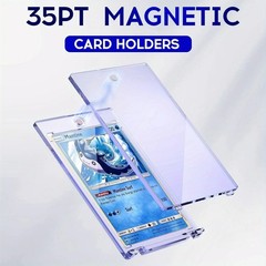 1-5 PCS 35pt Magnetic Card Holder for Cards, One Touch Hard Plastic Thick Cases