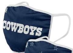 3 Pack Dallas Cowboys Logo Face Mask 2 Layer NFL Football New Unisex Adult Men