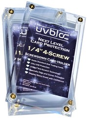 UVBLOC Baseball Card Holder Cases (5 Pack) Protectors Hard Plastic Screw Down