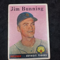 1958 Topps #115 Jim Bunning Has Surface Damage and Marks