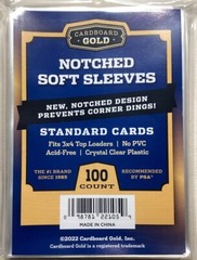 1 Pack 100 Cardboard Gold Notched Soft Sleeves for STANDARD Cards Easy Glide