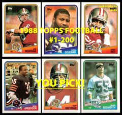 1988 Topps FOOTBALL #1-200 Complete Your Set $2 or 2 Card Minimum YOU PICK!
