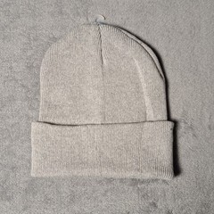 Baltimore Orioles Leather Rectangle Patch Gray Beanie Cap MLB