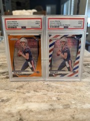 2024 Panini Prizm – Drake Maye Red White & Blue Prizm (RC) & Orange Disco Psa 9
