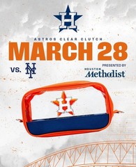 Houston Astros CLEAR CLUTCH BAG 3/28/25 SGA New in Bag Quantity Discount